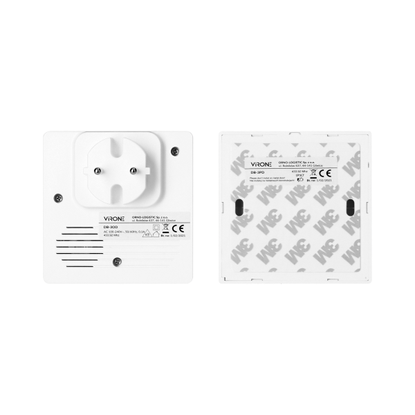 WAYO AC wireless doorbell, 230V with battery-less button, learning system, 25 ringtones, 80m WAYO AC wireless doorbell, 230V with battery-less button, learning system, 25 ringtones, 80m